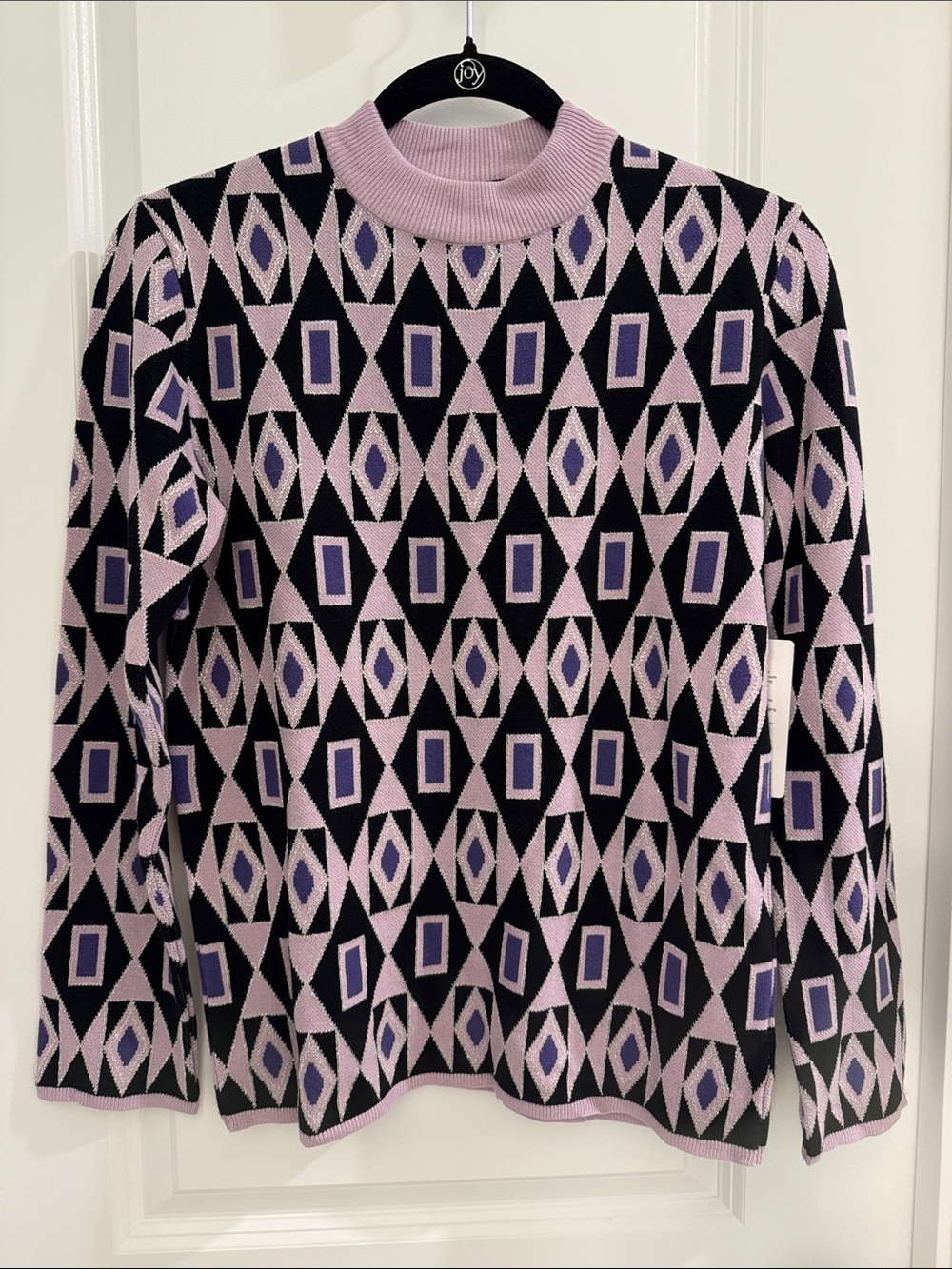 NWT Saint + Sofia Harlequin Print Sweater